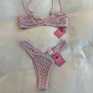 Strawberry Milkmob Pink Floral Bikini Set